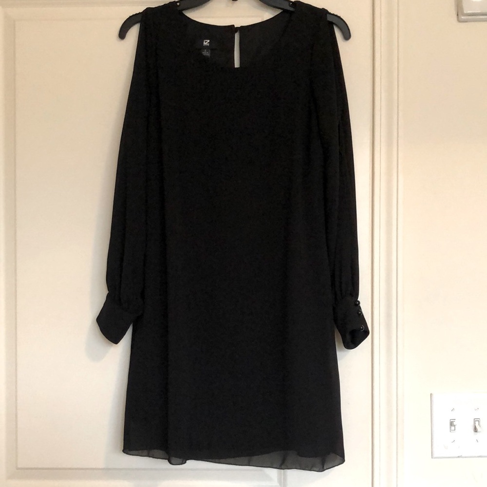 Black open shoulder dress